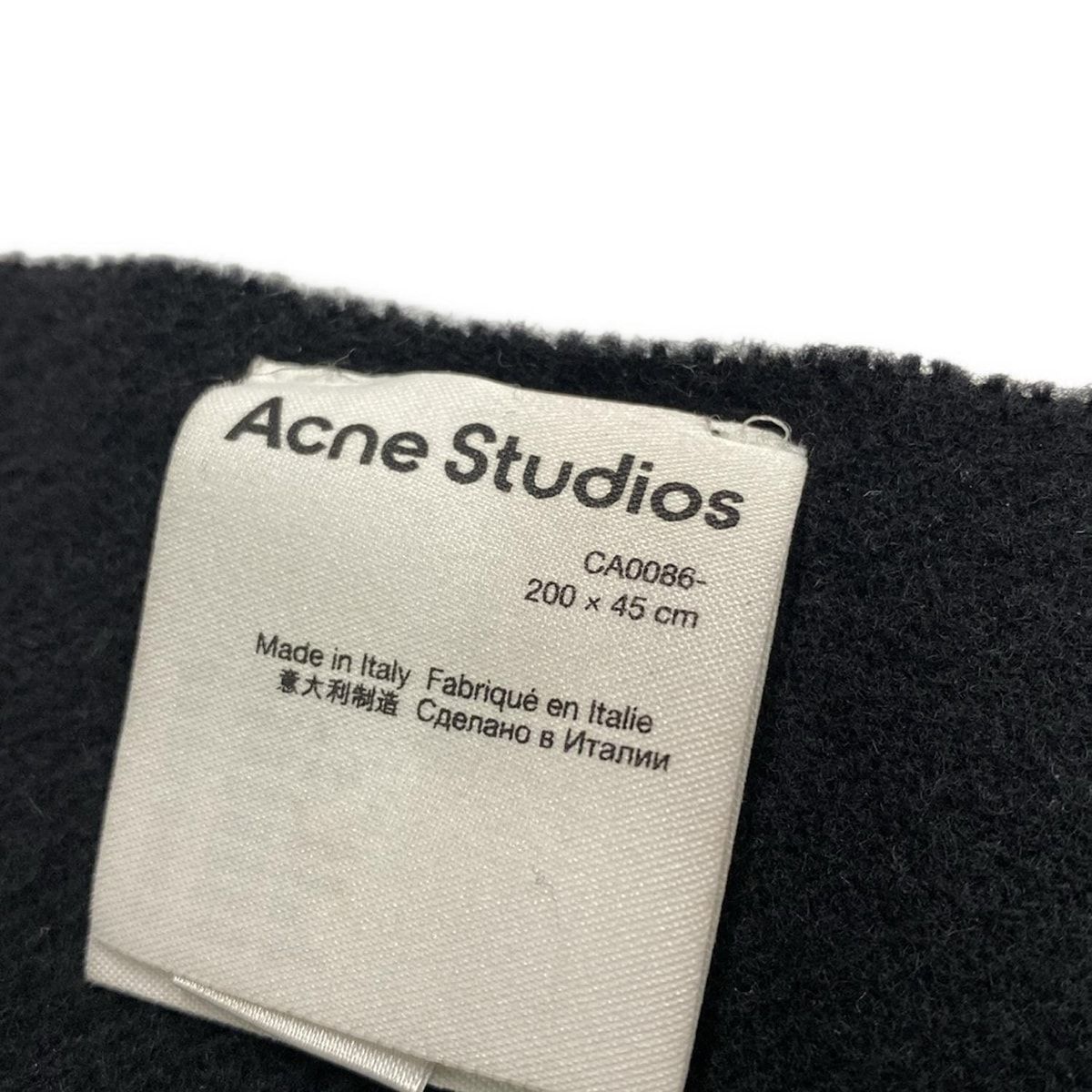 ACNE STUDIOS(アクネ ストゥディオズ) マフラー - 黒 ウール - メルカリ