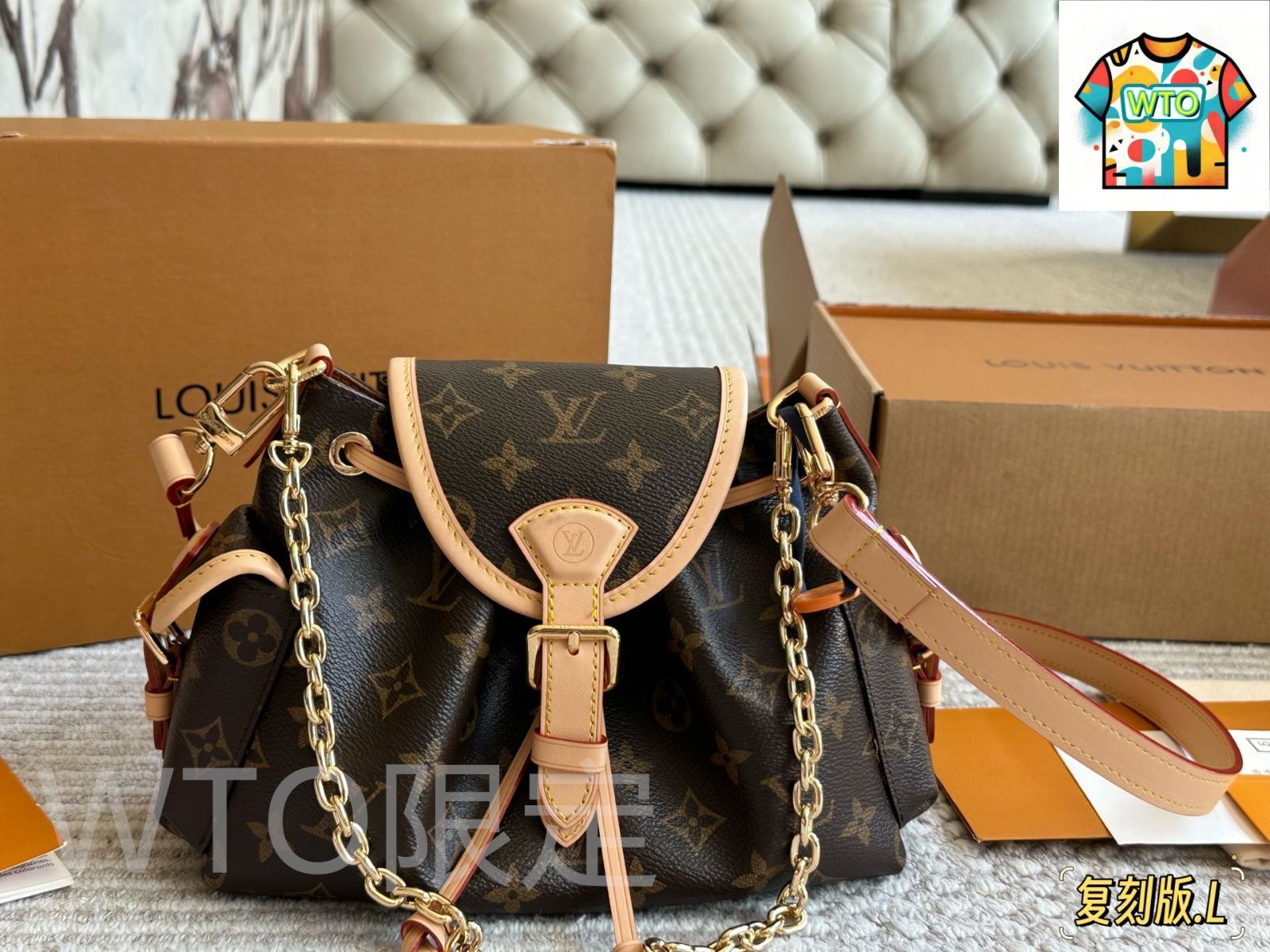 今日特価】Louis Vuitton ルイヴィトン オディセア 金属チェーン付き