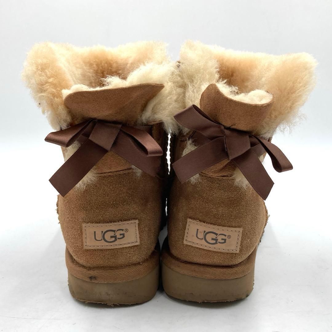 UGG アグ ムートンブーツ 24cm レディース リボン ブラウン - メルカリ