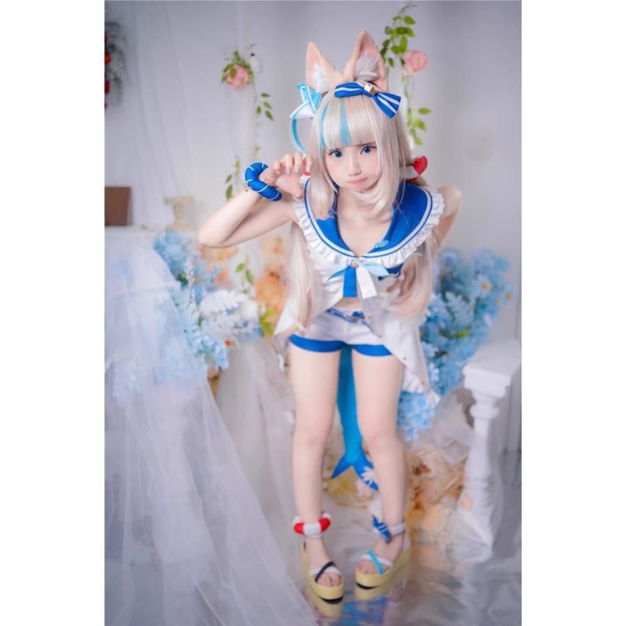 新品、未使用 Vtuber 仮想主播 コスプレ服 小鮫シャーク Gura 転生