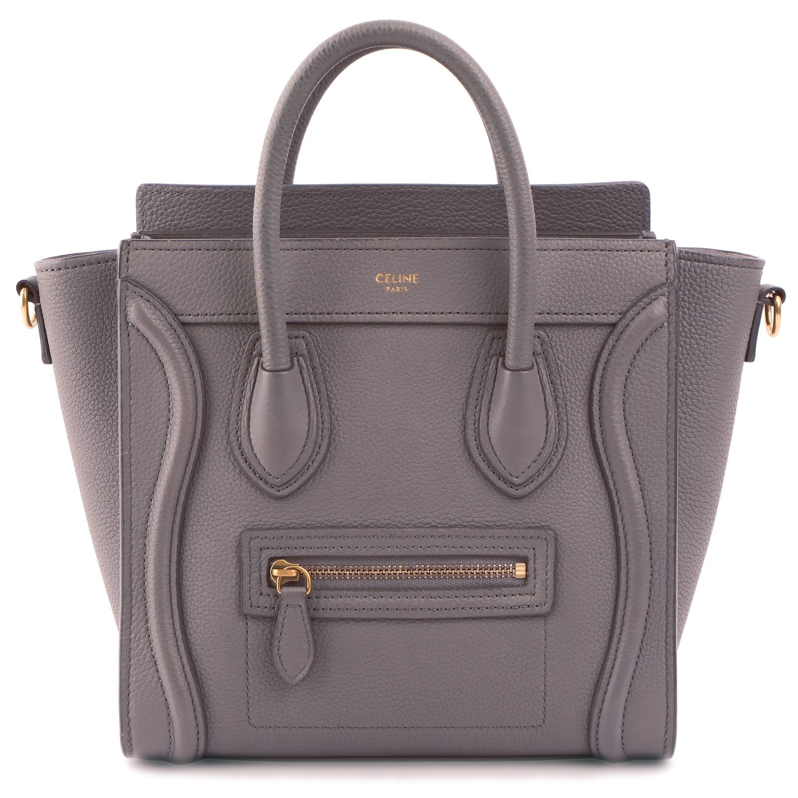 美品✨CELINE ラゲージ ナノ 2way ハンドバッグ グレージュ 中古】【美品】【新型モデル】セリーヌ ラゲージ ナノショッパー