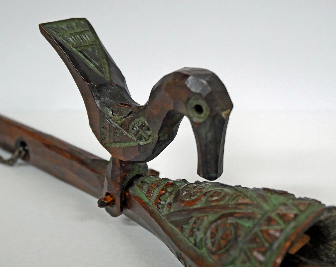 砂澤 ビッキ「樹鈴ペンダント（約18.8cm）」木彫作品□世界的彫刻家