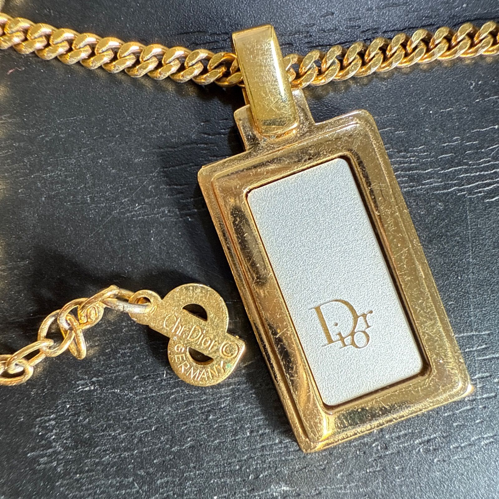 Christian Dior クリスチャンディオール Diorロゴプレート喜平チェーン