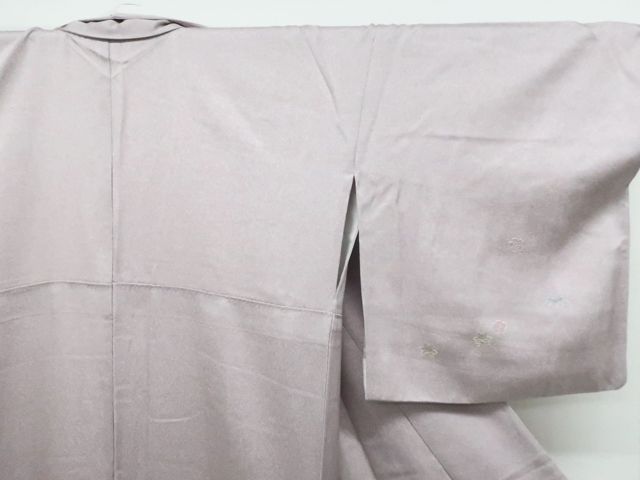 【一輝堂】付下げ スワトウ刺繍 花 御所車 暈し 正絹 着物 美品 身丈約169.5cm 裄丈約68cm 25z11-6197