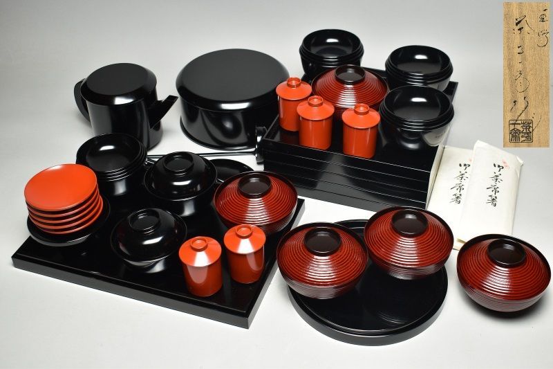蔵A5712a】輪島塗 茶平一斎 懐石揃い一式 茶懐石道具 共箱 - メルカリ