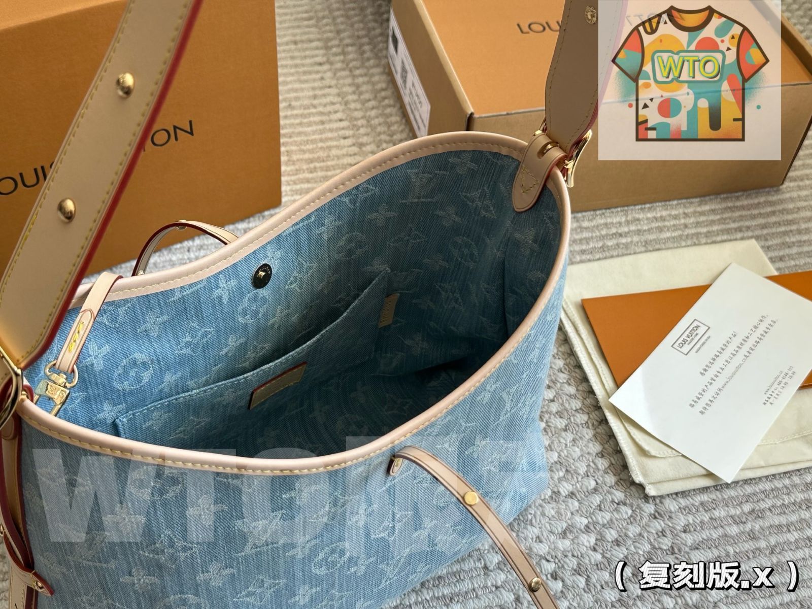 ⭐︎くり⭐︎ LOUIS VUITTON キャリーオールデニム LOUIS VUITTON】ルイヴィトン『モノグラム デニム キャリーオールNM MM