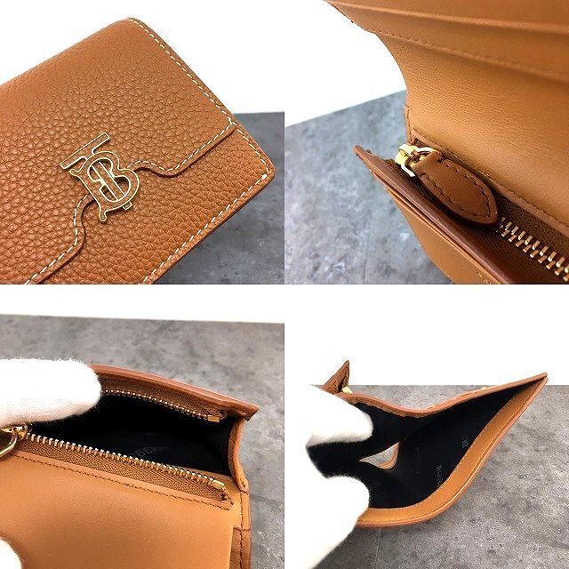 未使用級] バーバリー TBモノグラム ルナ PVC レザー 三つ折り 財布