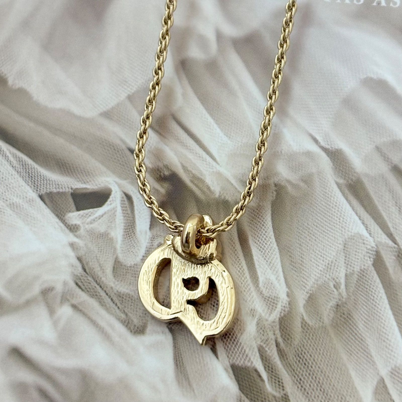 箱付き】【美品】クリスチャンディオール ネックレス CDロゴ GPメッキ