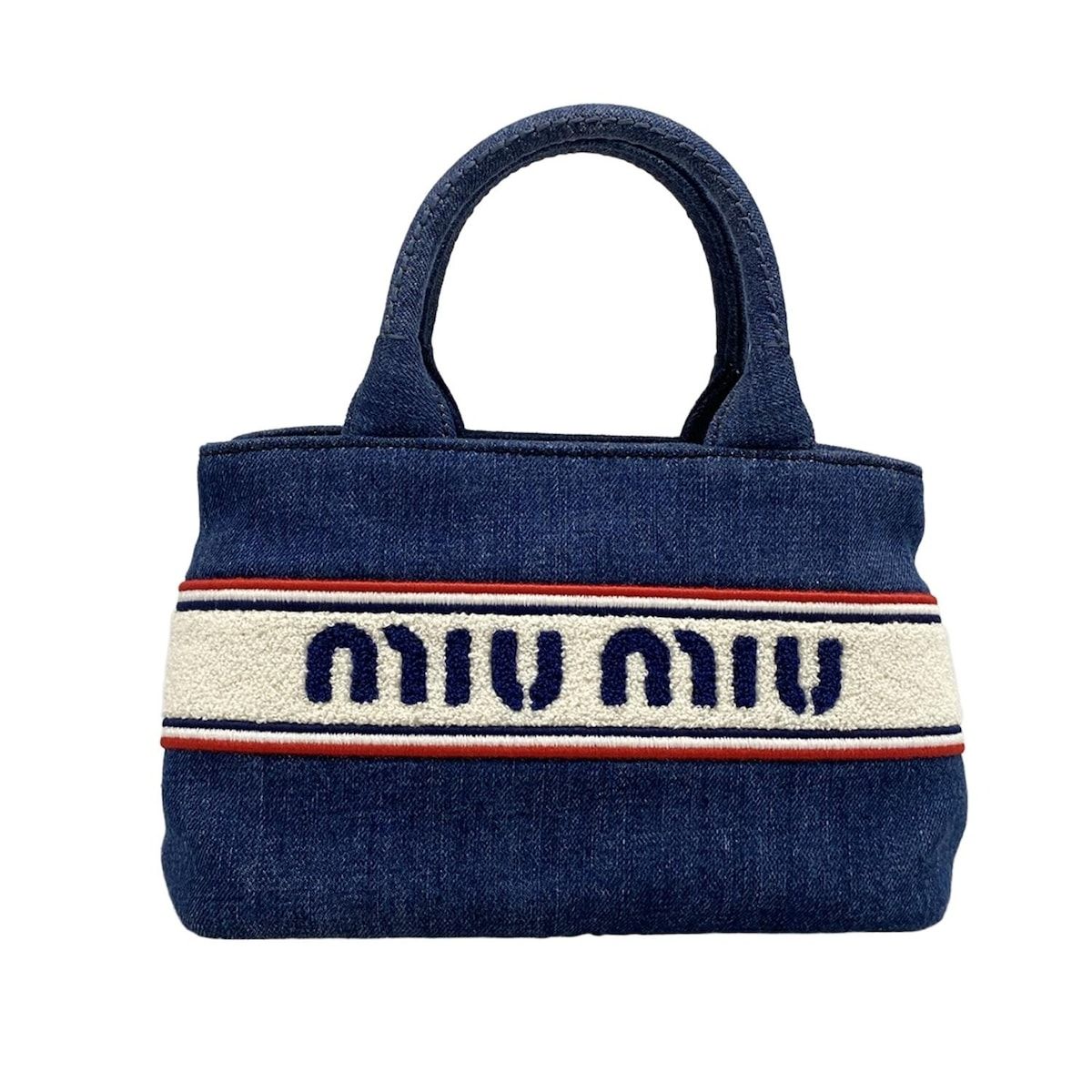 miumiu(ミュウミュウ) トートバッグ美品 ロゴデニムトートバッグ