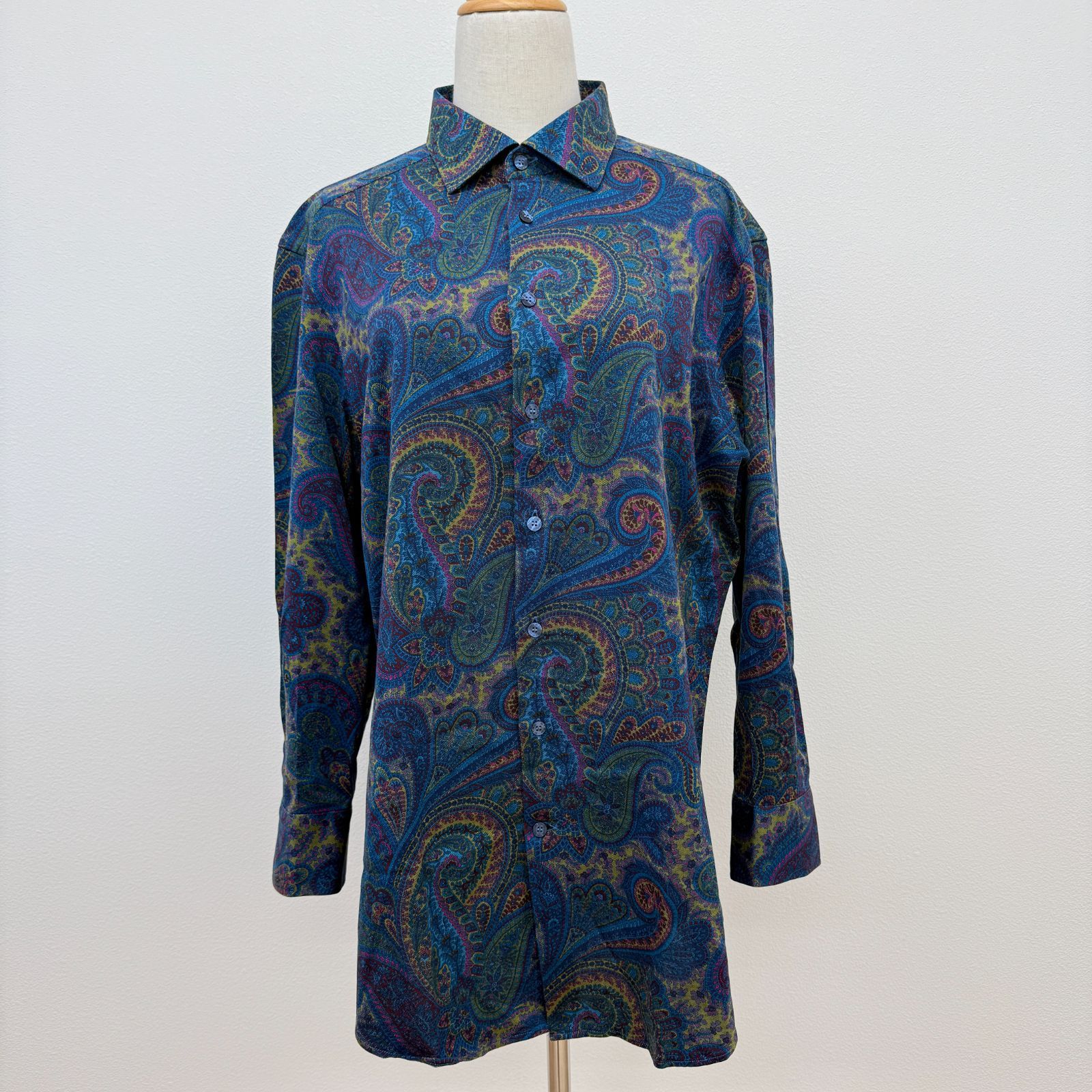 未使用品級 近年モデル エトロ ペイズリー柄 長袖シャツ イタリアンコットン M 未使用品級 近年モデル エトロ ペイズリー柄 長袖シャツ イタリアン