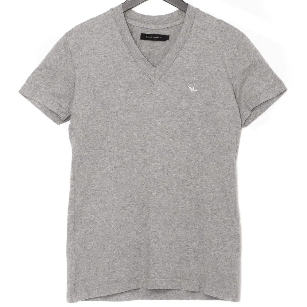 1PIU1UGUALE3 SAGARA embroidery V-neck special print サイズ4 グレー
