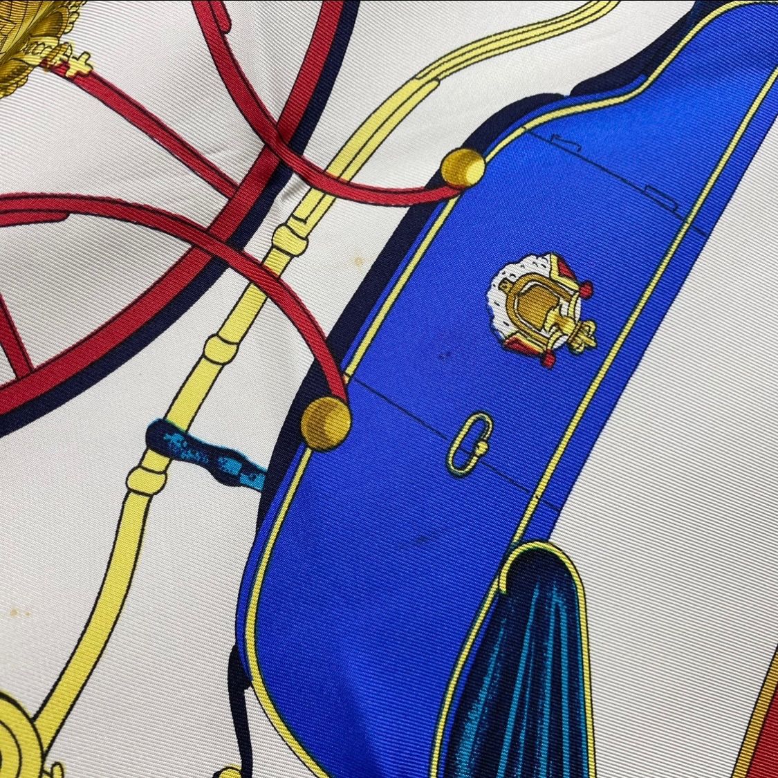 エルメス カレ90 SPRINGS シルクスカーフ スプリング ダークブルー