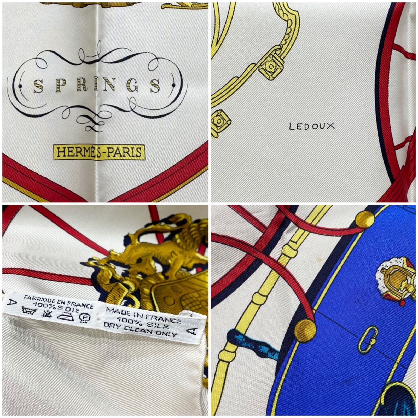 エルメス カレ90 SPRINGS シルクスカーフ スプリング ダークブルー