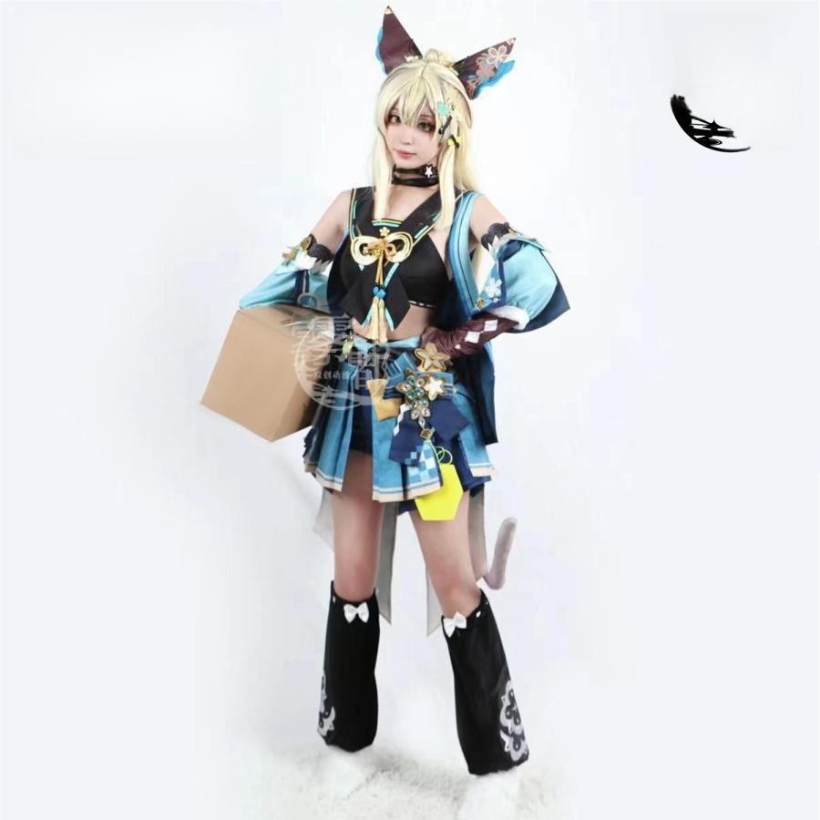 ♥ 霧都アニメ 原神 稲妻 新キャラ 綺良々 COS衣装 草属性射手 コスプレ ゲームセット 文化祭 meilu51209