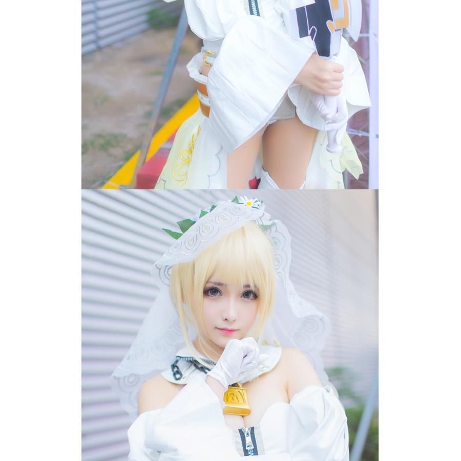  ICOS Fate Grand Order ネロ クラウディウス 花嫁 第二再臨 ウェディングドレス コスプレ衣装 meilu 51210 その他 キャラクター衣装