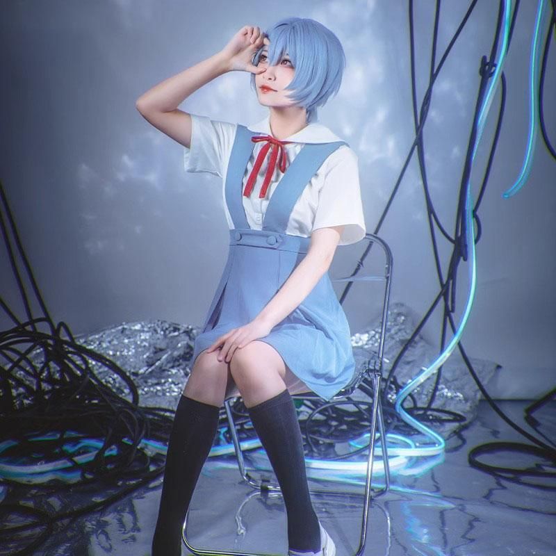 高品質 新世紀エヴァンゲリオン コスプレ 綾波レイ コス 明日香 校服 JK制服 護 裙 C服 meilu 51205