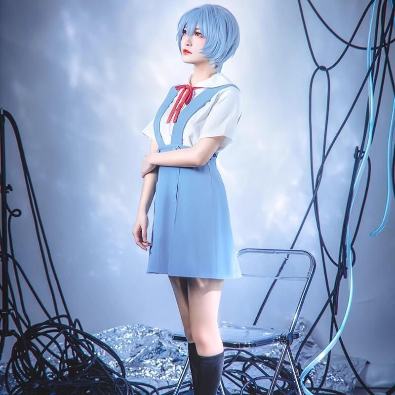 新世紀エヴァンゲリオン コスプレ 綾波レイ コス 明日香 校服 JK制服 護 裙 C服 meilu 51209