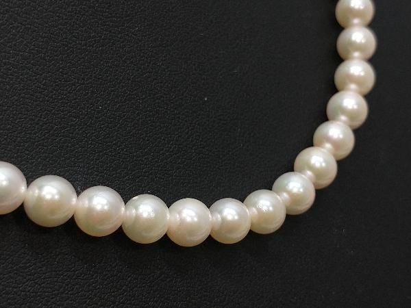 鑑別書付き 真珠 ネックレス 7mm珠 43cm 29.7g パール 留め具SILVER