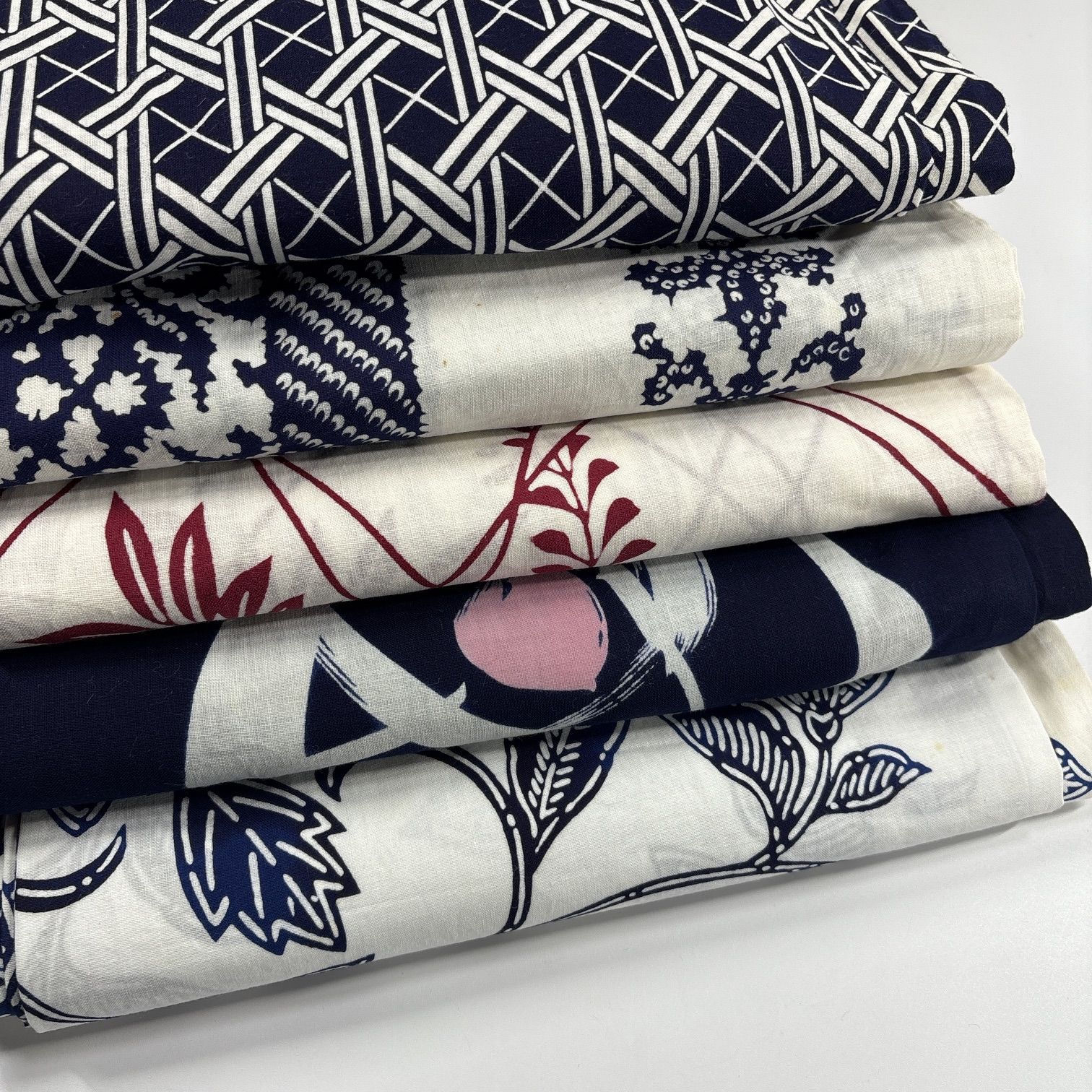 浴衣 5枚 綿 着物まとめ売り 同梱購入歓迎 リメイク用 着付け練習用