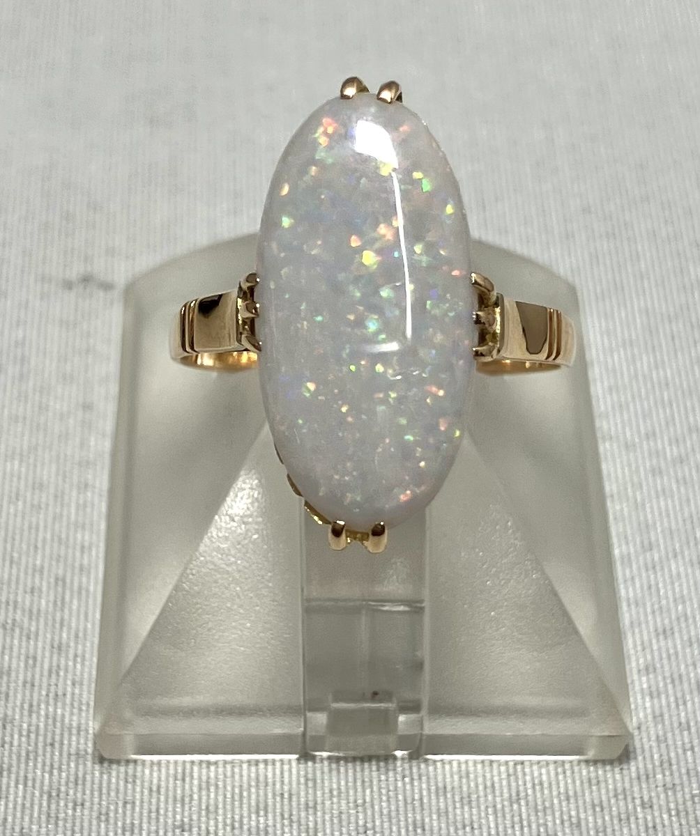 K18 天然ホワイトオパール リング 約12号 K18 天然ホワイトオパール リング 約12号 K18 天然ホワイトオパール