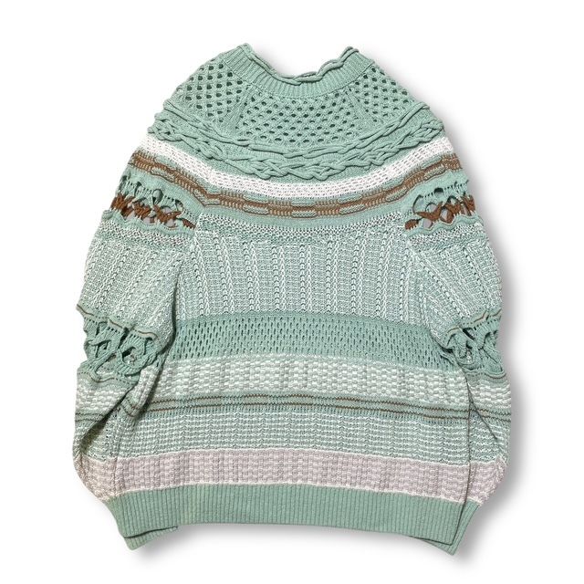 23ss mame kurogouchi Bamboo Basket Pattern Knitted Top バンブー