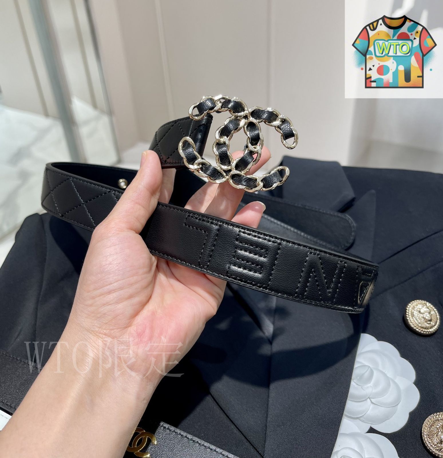 【TM10-300-10】シャネル ロゴ バックル レディース ベルト 2023年 春夏 新作 CHANEL シャネル ベルト チェーン バックル ココ