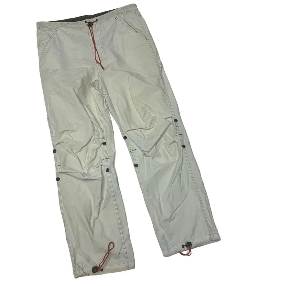 Vintage ナイロン 白ステッチ パンツ S