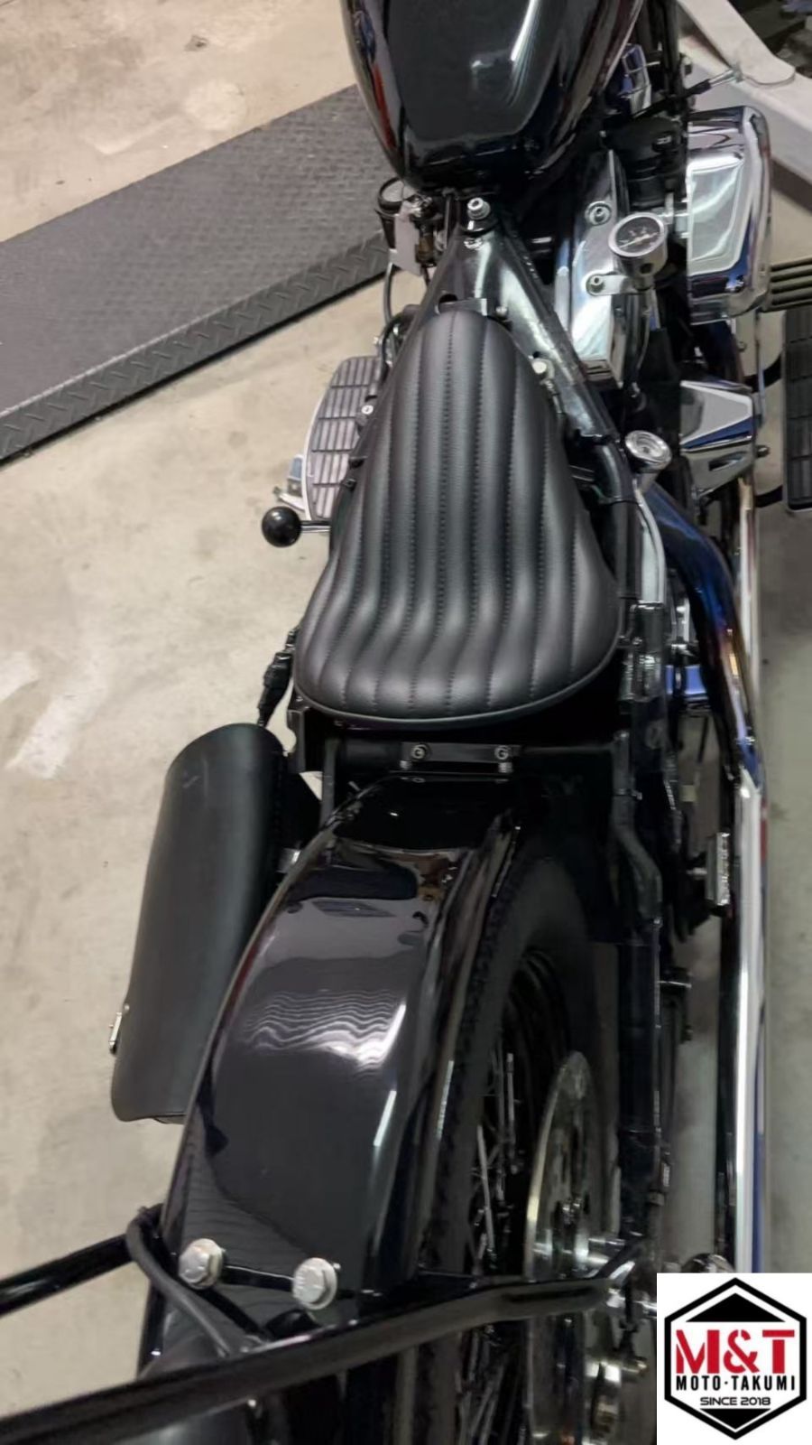 送料無料 ソロシート ピリオンパッド 厚 BK 新品 ハーレー チョッパー SR 即納品 S-RIDE2 ソロシート ピリオンパッド ハーレー チョッパー