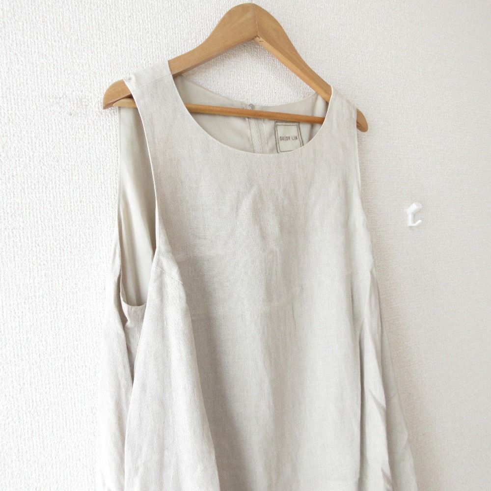 【美品】フォクシー デイジーリン ノースリーブ ワンピース ひざ丈 ベージュ wine-king_2777100000032454
