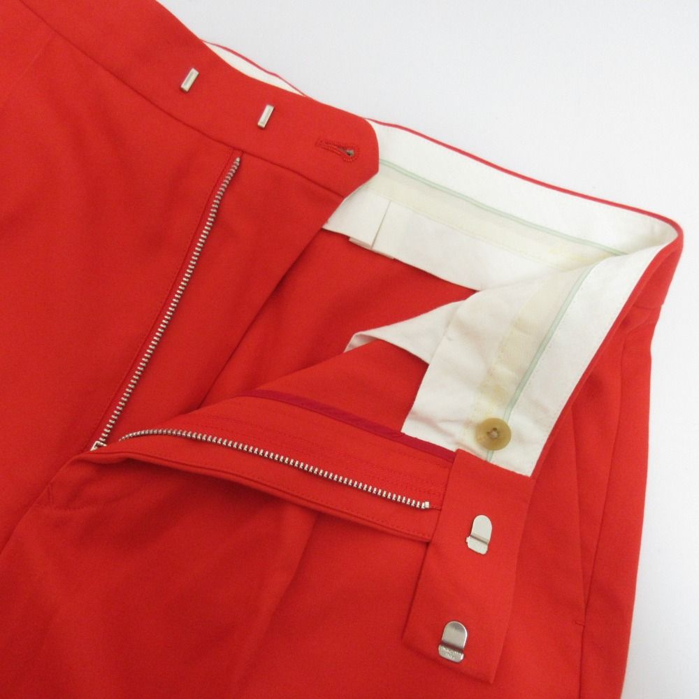 Drawer ドゥロワー センターステッチコットンタックパンツ テーパード