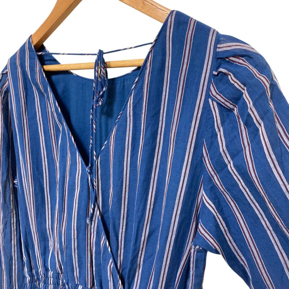 美品 ne Quittez pas ヌキテパ ストライプ柄 長袖 ロングワンピース