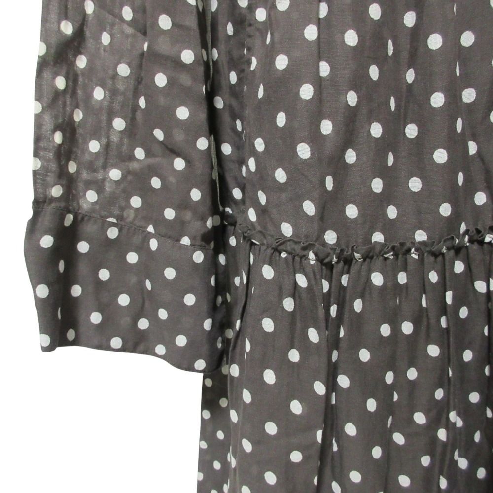 美品 NE QUITTEZ PAS ヌキテパ Vネック ドット柄 長袖 ロング ギャザー