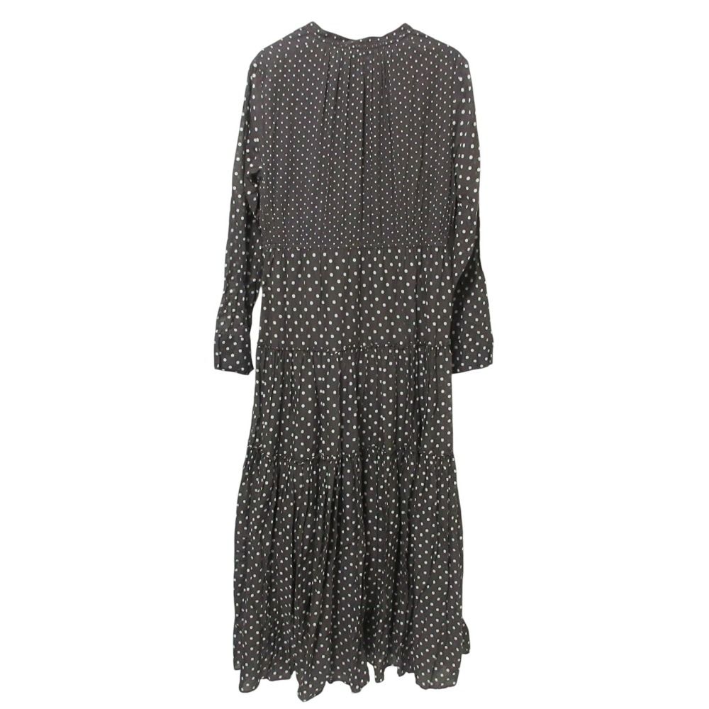 美品 NE QUITTEZ PAS ヌキテパ Vネック ドット柄 長袖 ロング ギャザー