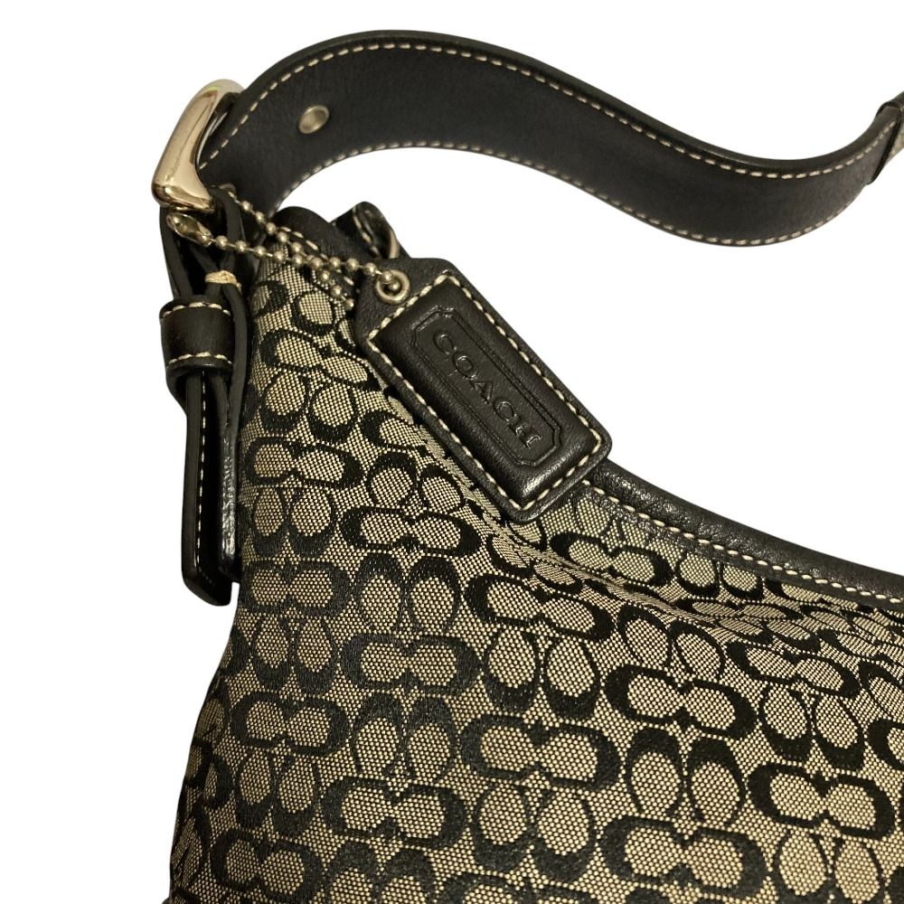 良品 COACH コーチ ミニシグネチャー セミショルダーバッグ 6026 ブラック レディース 古着 中古 USED メルカリ