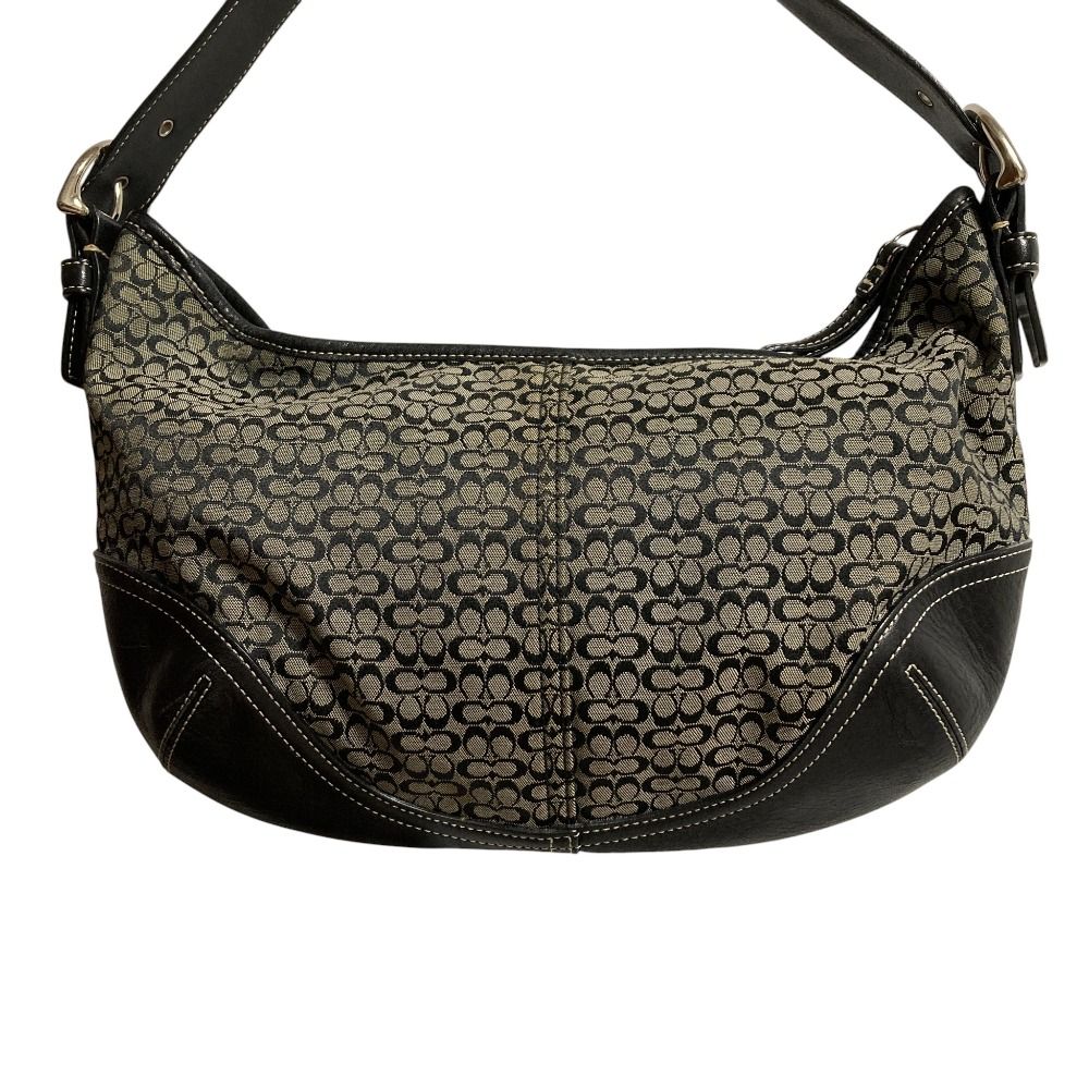 良品 COACH コーチ ミニシグネチャー セミショルダーバッグ 6026 ブラック レディース 古着 中古 USED メルカリ