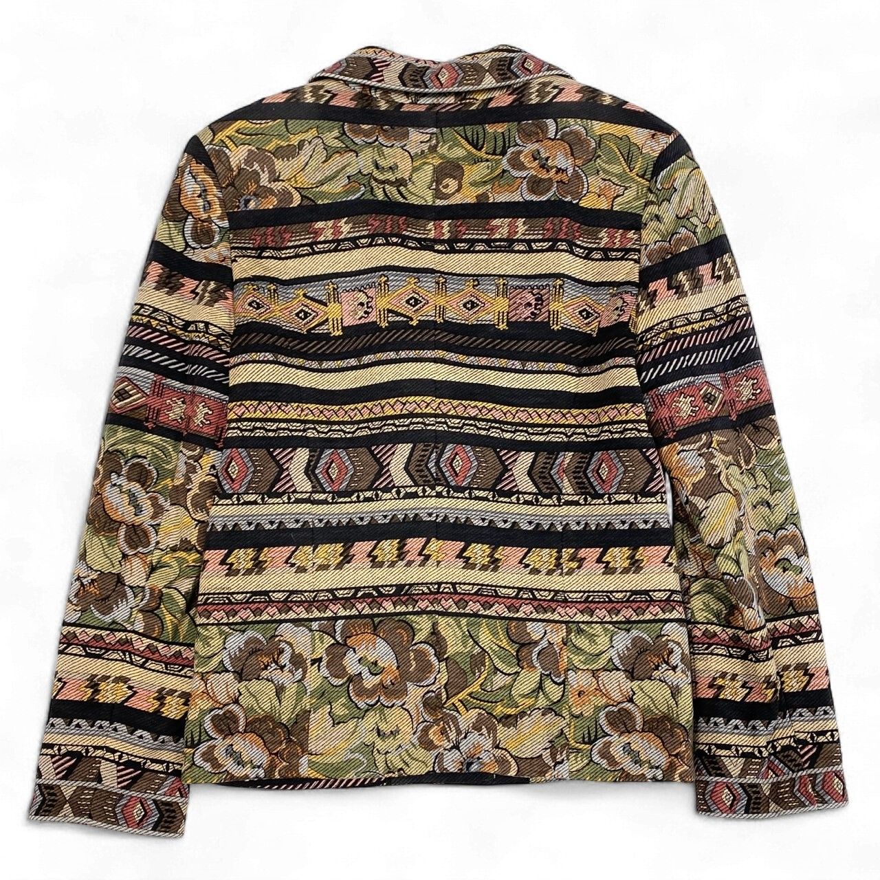 LEONARD　レオナール　テーラードジャケット　花柄　総柄　カンカン素材　ＬＬ LEONARD - レオナール ジャケット テーラード ジャージー 花柄 総柄 40