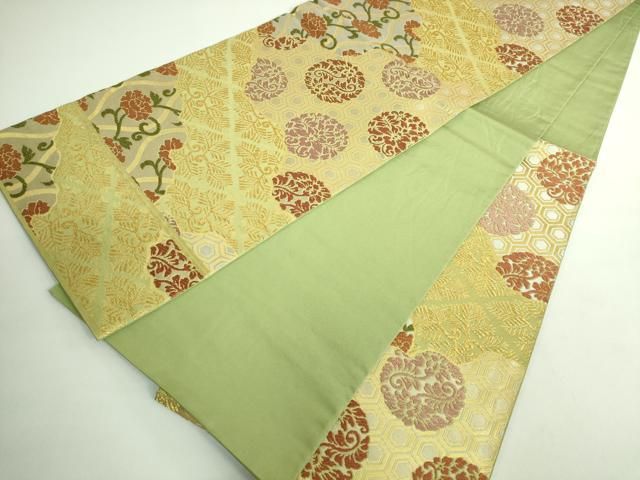 503my2◇上質な輝き 川島織物 プラチナ 銀通し 金糸 唐草 六通 袋帯◇ 503my2◇上質な輝き 川島織物 プラチナ 銀通し 金糸 唐草 六通 袋帯◇