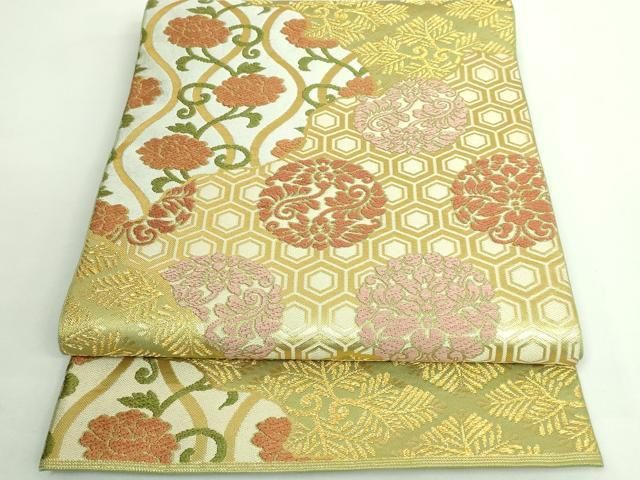 平和屋着物■極上　西陣　川島織物　九寸名古屋帯　蜀江花文　逸品　DZAB1486kh5 平和屋着物□極上 西陣 川島織物 九寸名古屋帯 蜀江花文 逸品