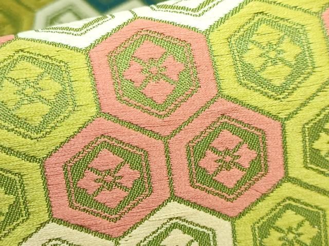 美品　人間国宝　喜多川平郎　有職唐織　袋帯　彩亀甲菊花文　逸品　極上　着物　正絹 美品 人間国宝 喜多川平郎 有職唐織 袋帯 彩亀甲菊花文 逸品 極上