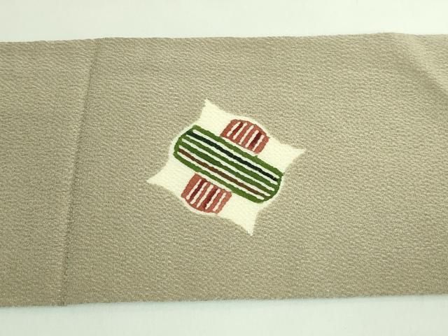 平和屋着物■極上　人間国宝 芹沢圭介一番弟子　下平清人　九寸名古屋帯　糸車　色　鬼しぼ縮緬　逸品　DZAB1514kh5 平和屋着物□極上 人間国宝 芹沢圭介一番弟子 下平清人 九