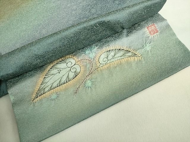 平和屋着物■極上　ワンタッチつけ帯　紬地　鳥獣戯画　逸品　DZAB1000kh5 平和屋着物□極上 ワンタッチつけ帯 紬地 鳥獣戯画 逸品 DZAB1000kh5