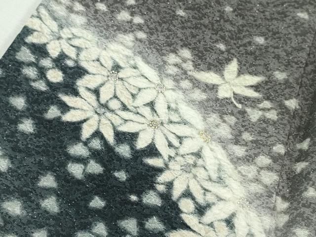 平和屋着物■極上　中国三大刺繍　相良刺繍　訪問着　舞花文　暈し染め　銀通し地　逸品　DZAB1624kh5 平和屋着物□極上 中国三大刺繍 相良刺繍 訪問着 舞花文 暈し染め 銀