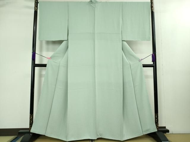 平和屋着物■極上　色無地　牡丹唐草文様　青磁鼠色　反端付き　逸品　未使用　DZAB1696kh5 平和屋着物□極上 色無地 牡丹唐草文様 青磁鼠色 反端付き