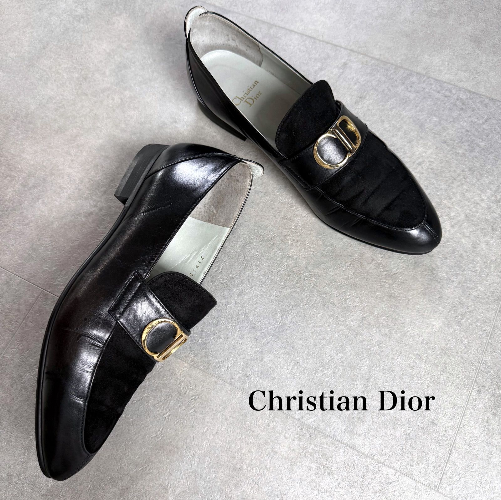 Christian Dior クリスチャンディオール CDロゴ レザー スエード