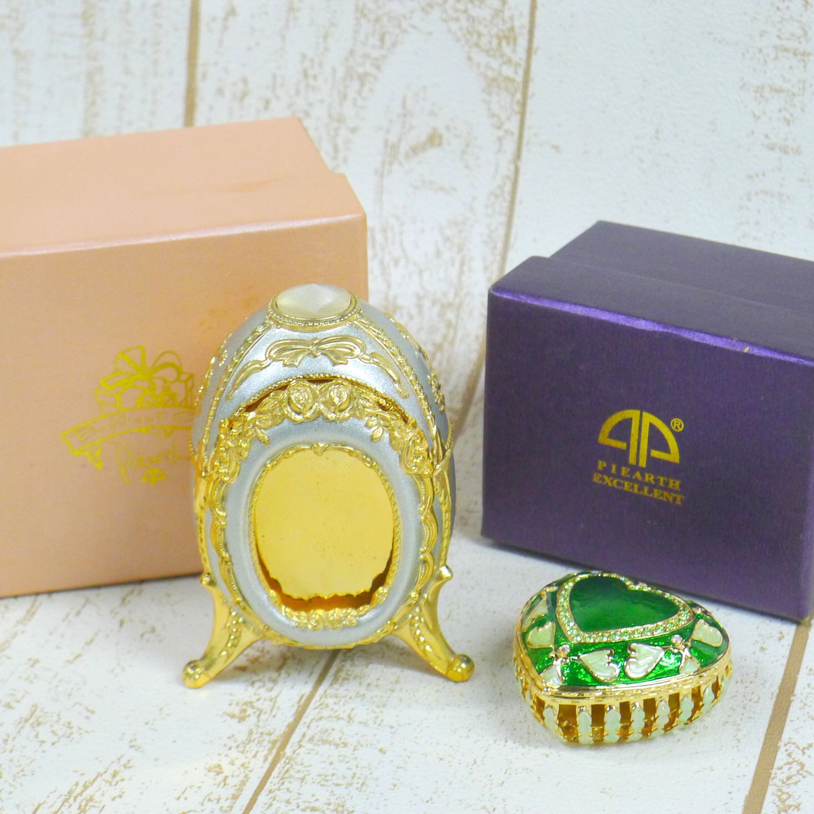 piearth ピィアース ジュエリーボックス 2点 まとめて①エッグ型