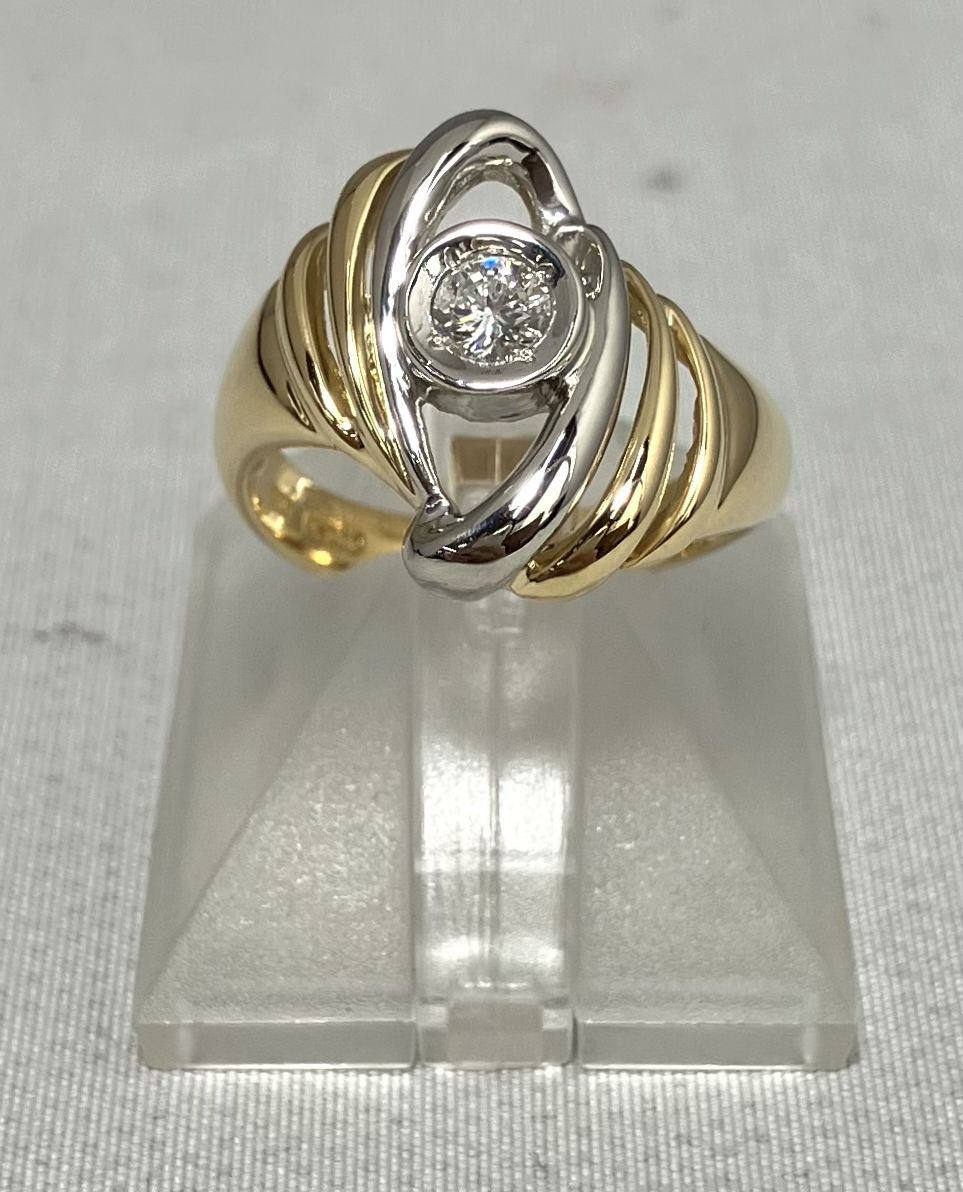 新品仕上済み 鑑別書付き K18 Pt900 ダイヤモンド 0.20ct リング 11号