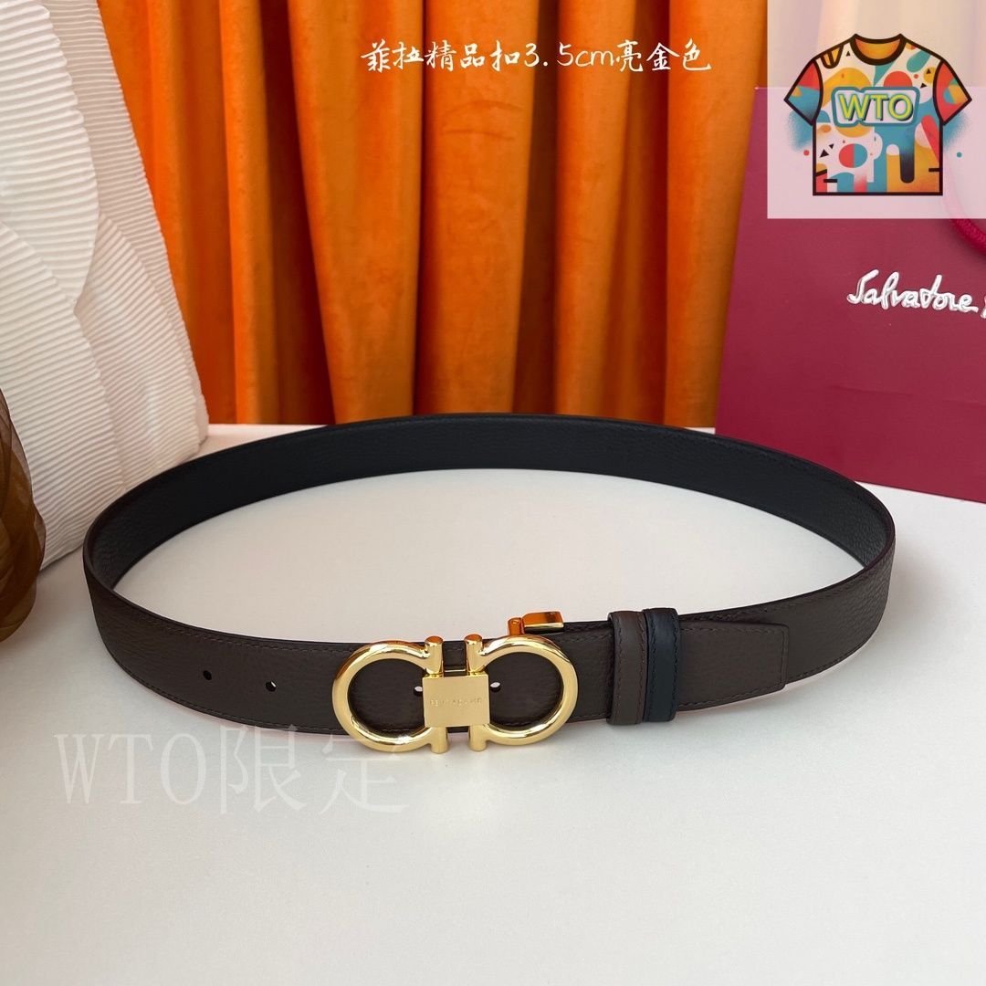 フェラガモ ダブルフェイス 牛革ベルト 黒×ブラウン ブラックバックル 新品 今日特価】FERRAGAMO フェラガモ ダブルフェイスレザーベルト - メルカリ