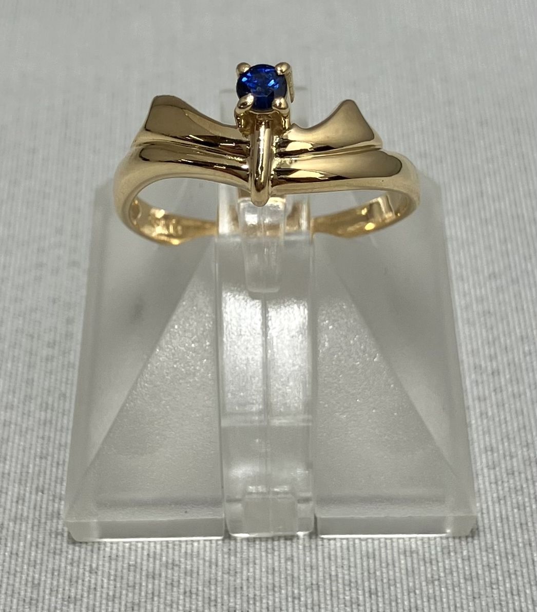 新品仕上済み 鑑別書付き K18 ブルーサファイア リング 10号 2.1g