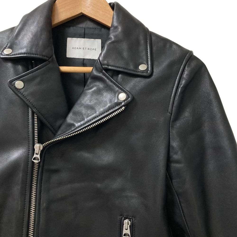 美品 ADAM ET ROPE' アダムエロペ ラムレザー ダブルライダース