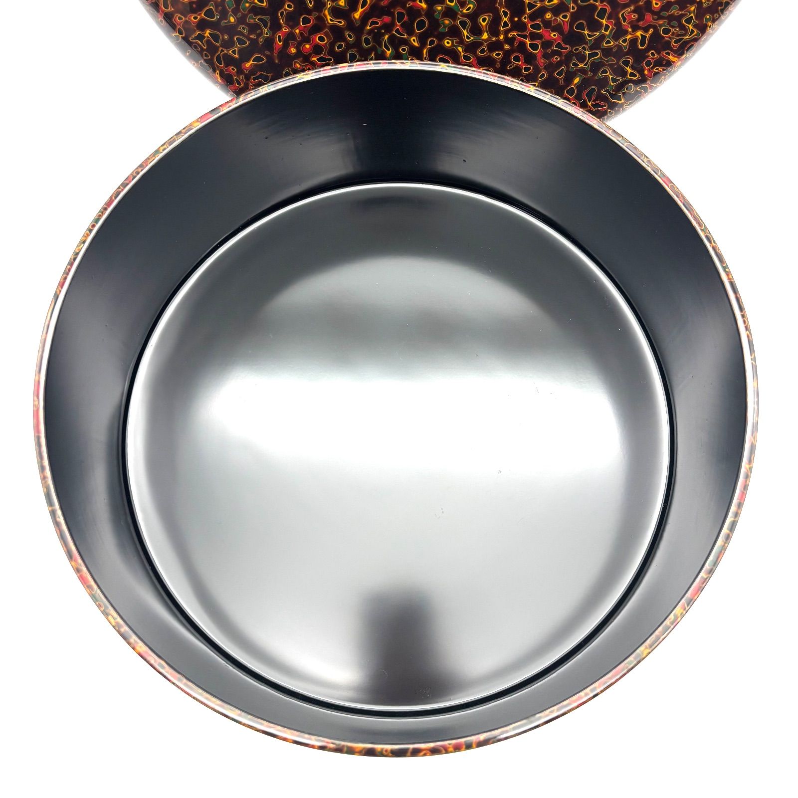 津軽塗】唐塗（呂）茶びつ セット / 茶ひつ•茶筒•茶匙（各1） 茶托（5